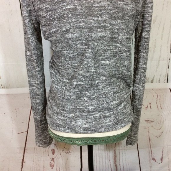 2/$30 Free People Gotham Faux Wrap Sweater Gray Ruched Long Sleeve Boho - Picture 12 of 13